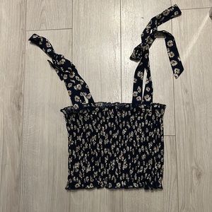 Floral Print Tie Strap Tank